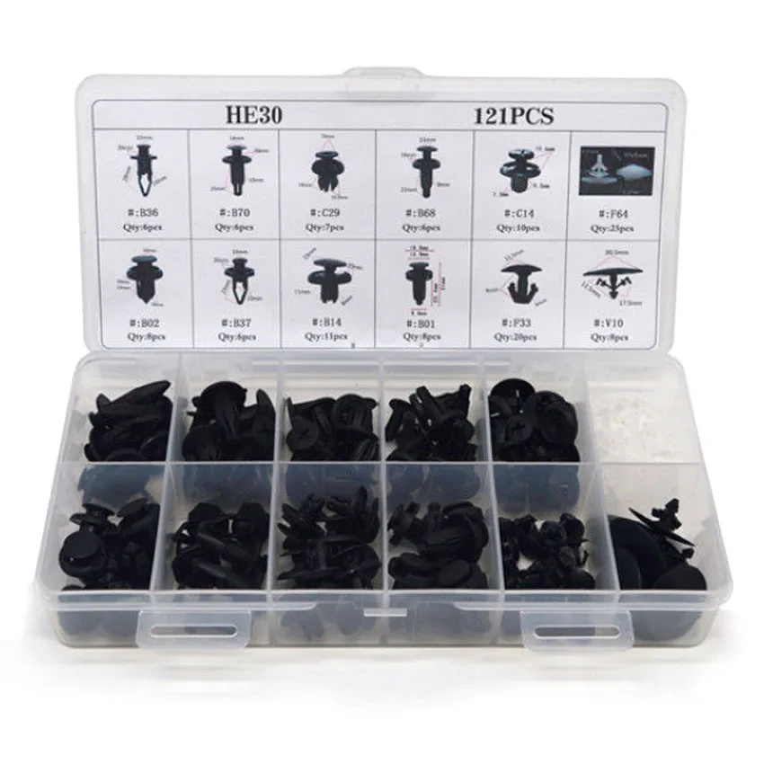 For Honda Accord Civic CR-V 121pcs Car Plastic Clip Rivet Fender Door Hood Bumper Clips Trim Body Fasteners Assortment Kit | Автомобили и