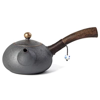 pinny new design japanese style teapots ceramic wood handle kung fu tea sets porcelain ceramic kettle vintage tea service