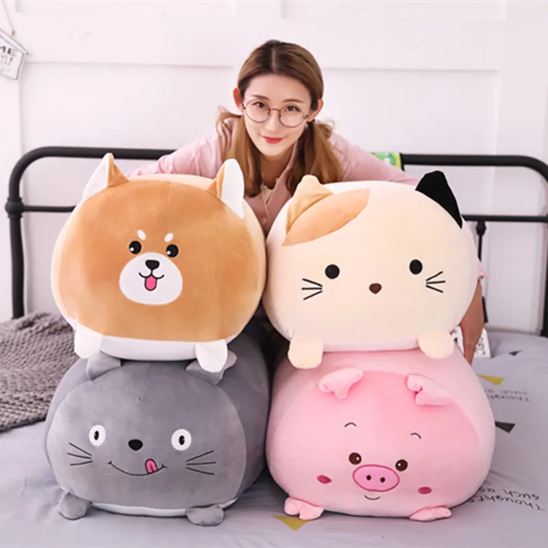 Мягкие животные мультфильм Подушка милый толстый собака Кот Тоторо Пингвин свинья плюшевые игрушки мягкие прекрасный подарок на день рождения детей