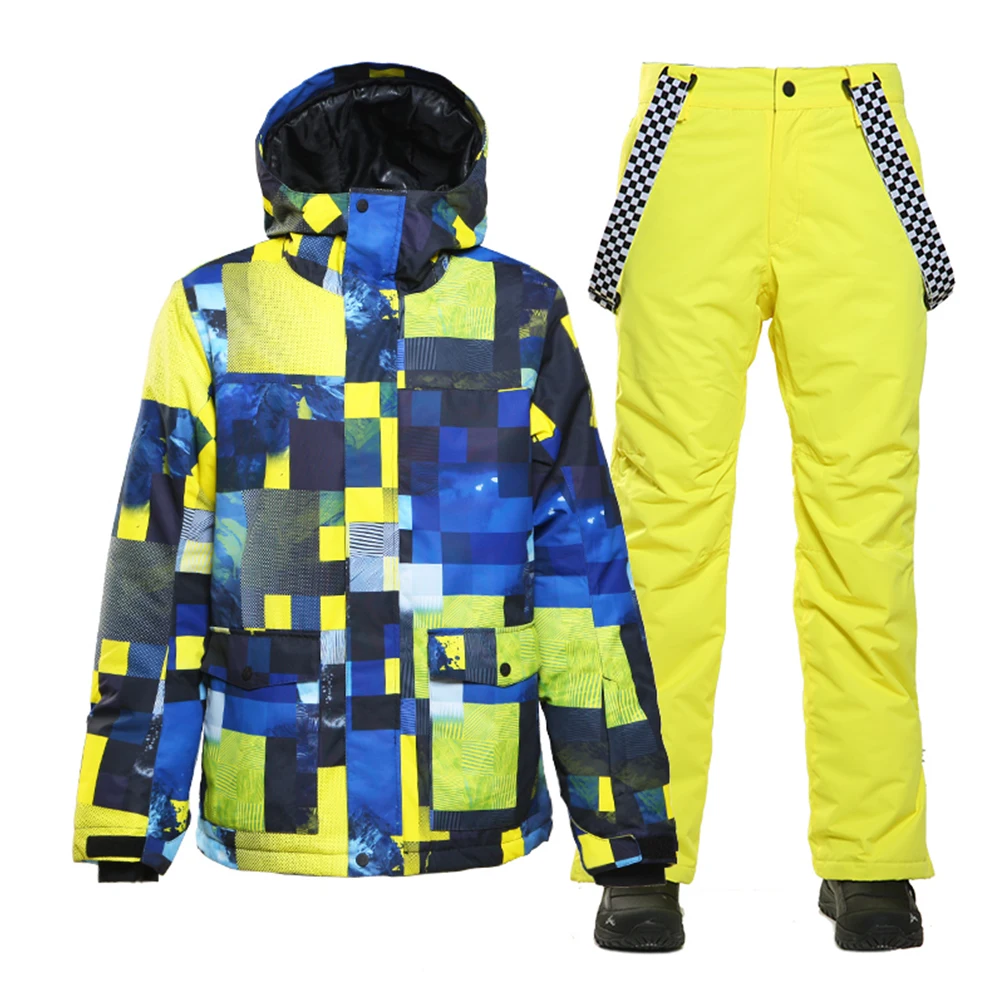 SIMAINING Ski Suit Men Snowboard Jacket + Mountain Skiing Pants Waterproof Breathable Outdoor Winter Snowboarding Warm Snow Set | Спорт и