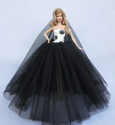 only doll clothes F Платья для куклы Барби одежда; вечернее платье принцессы; платье-комплект для вечеринки для Барби детский наряд 1/6 белый, розовый, сиреневый, красный, черный - Цвет: only doll clothes F