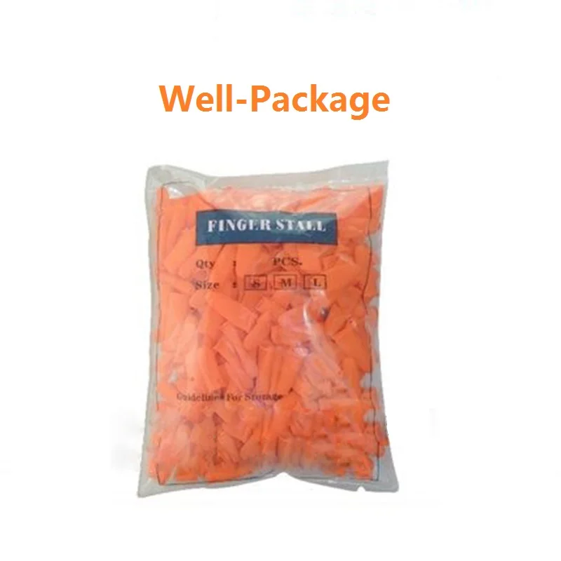 100/300PCs ABESO antiskid durable antislip latex oranger finger cots for counting cleaning Electronic A7216 | Безопасность и