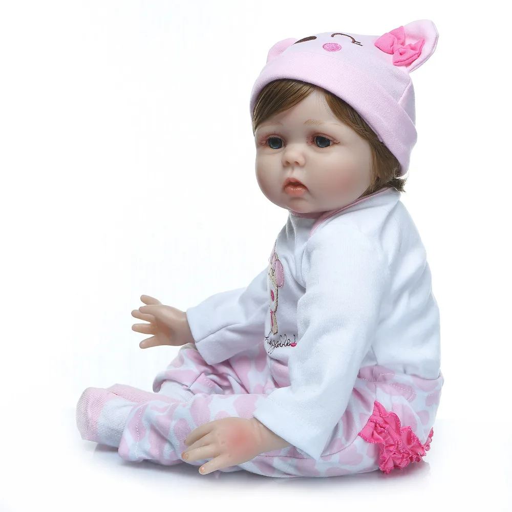 Nicery 20-22inch 50-55cm Bebe Reborn Doll Soft Silicone Boy Girl Toy Baby Gift for Children Pink Hat Trousers | Игрушки и хобби