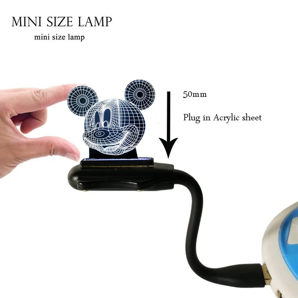 3D мультфильм милый RGB мальчик Микки голова 7 цветов Изменение LED прикроватный