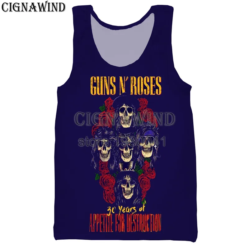 Новинка мужские/женские модные жилеты с 3D принтом guns n roses Стильные топы в стиле