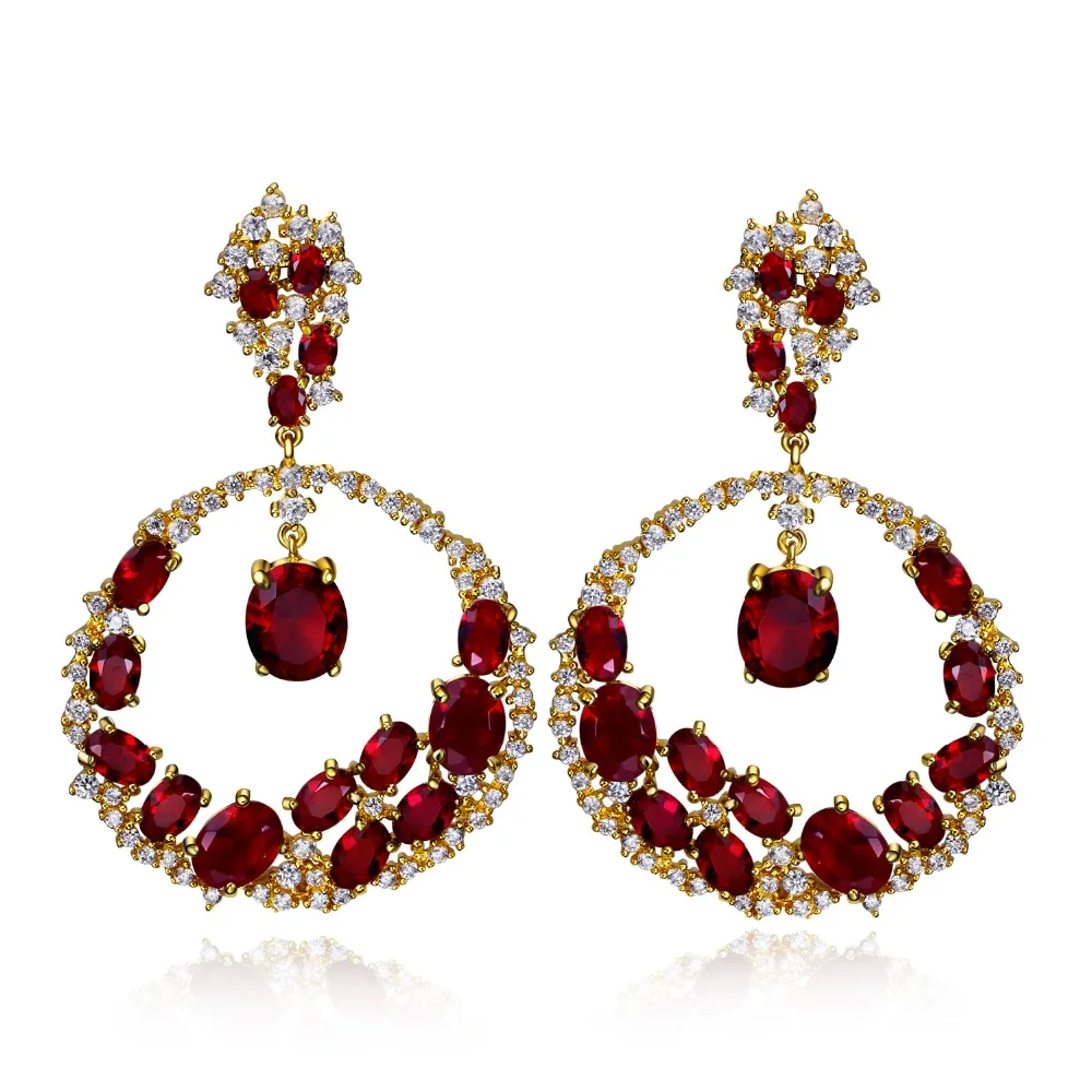 

Trendy Style Women Big Earring Made with AAA Cubic Zirconia Higher Quality Party Earrings Allergy Free Lead Free