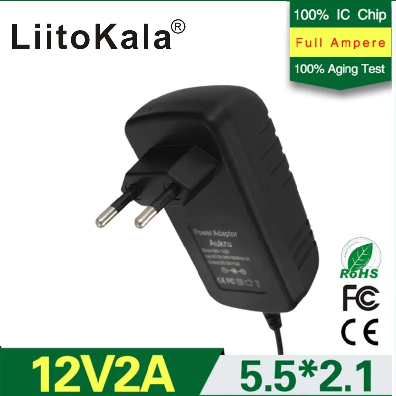Адаптер питания Liitokala 12 В 2 А 18650 зарядное устройство вилка стандарта ЕС/США