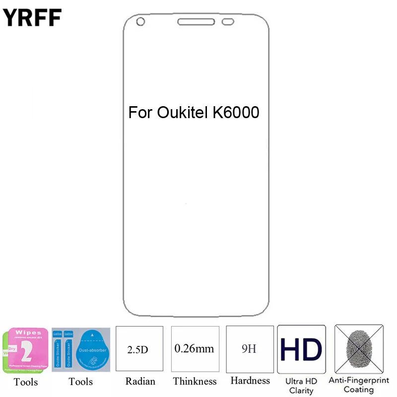 2 шт. 2.5D 0 25 мм 9H Закаленное стекло Защитная пленка для Oukitel K6000 Pro k6000 Plus Бесплатные
