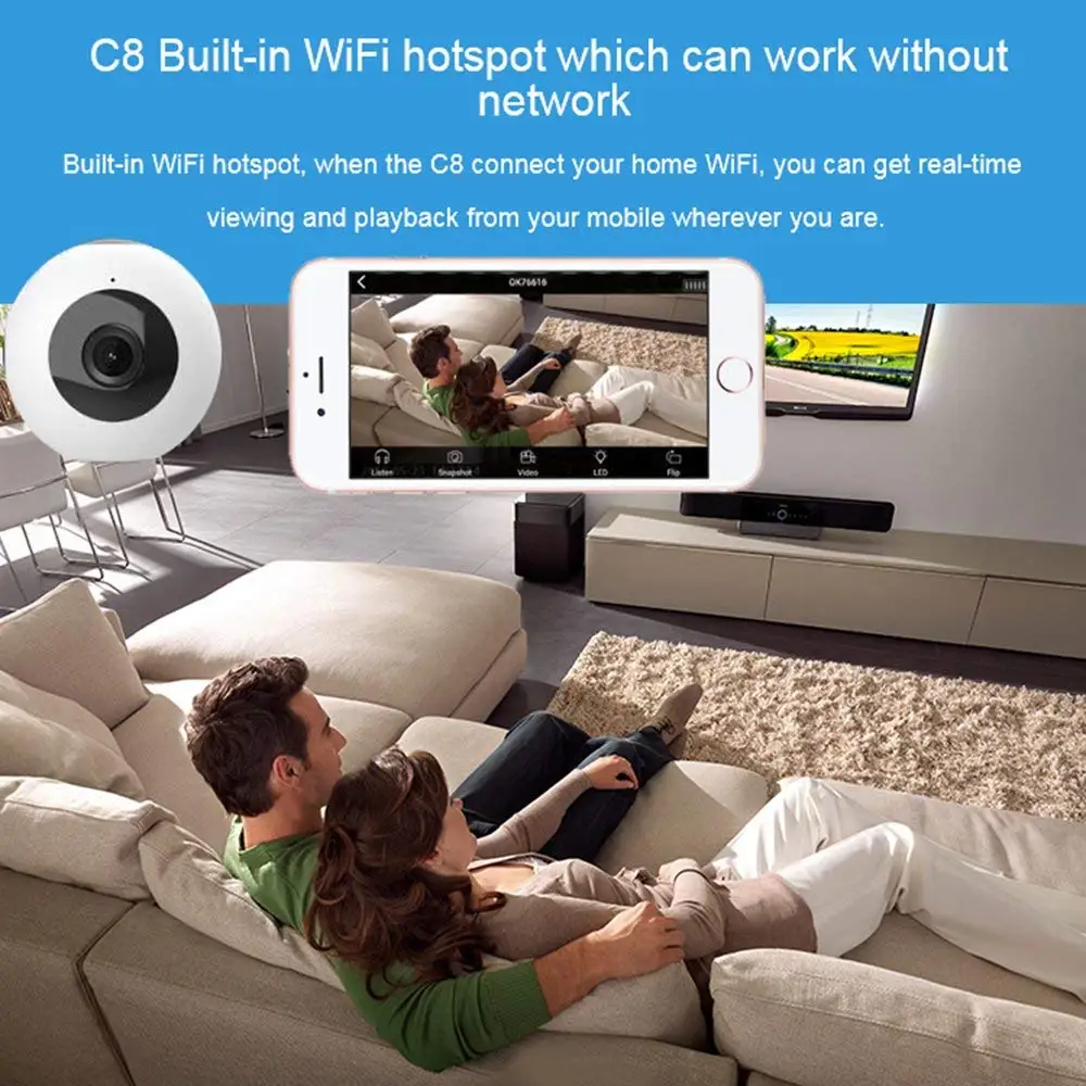 Невидимая ночная версия Wifi IP мини камера беспроводная HD 1080P для записи видео