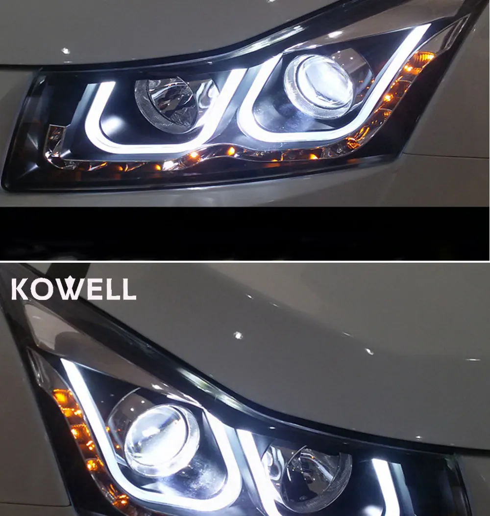 KOWELL автомобильный Стайлинг для Chevrolet Cruze фары 2009- светодиодный фары DRL Q5 Биксеноновые линзы Высокий Низкий луч парковка