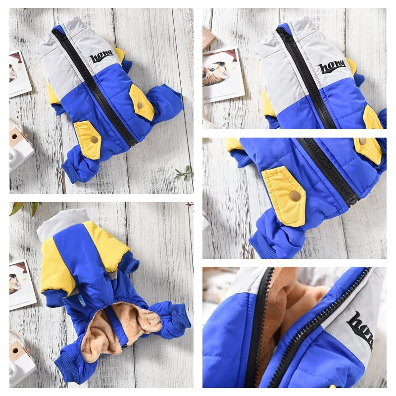 Одежда для собак с защитой от снега зимние теплые комбинезоны щенков пижамы