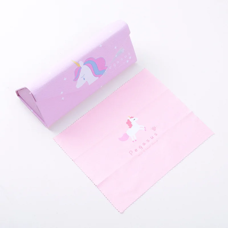 Высококачественные Полиуретановые чехлы для очков с единорогом модные складные