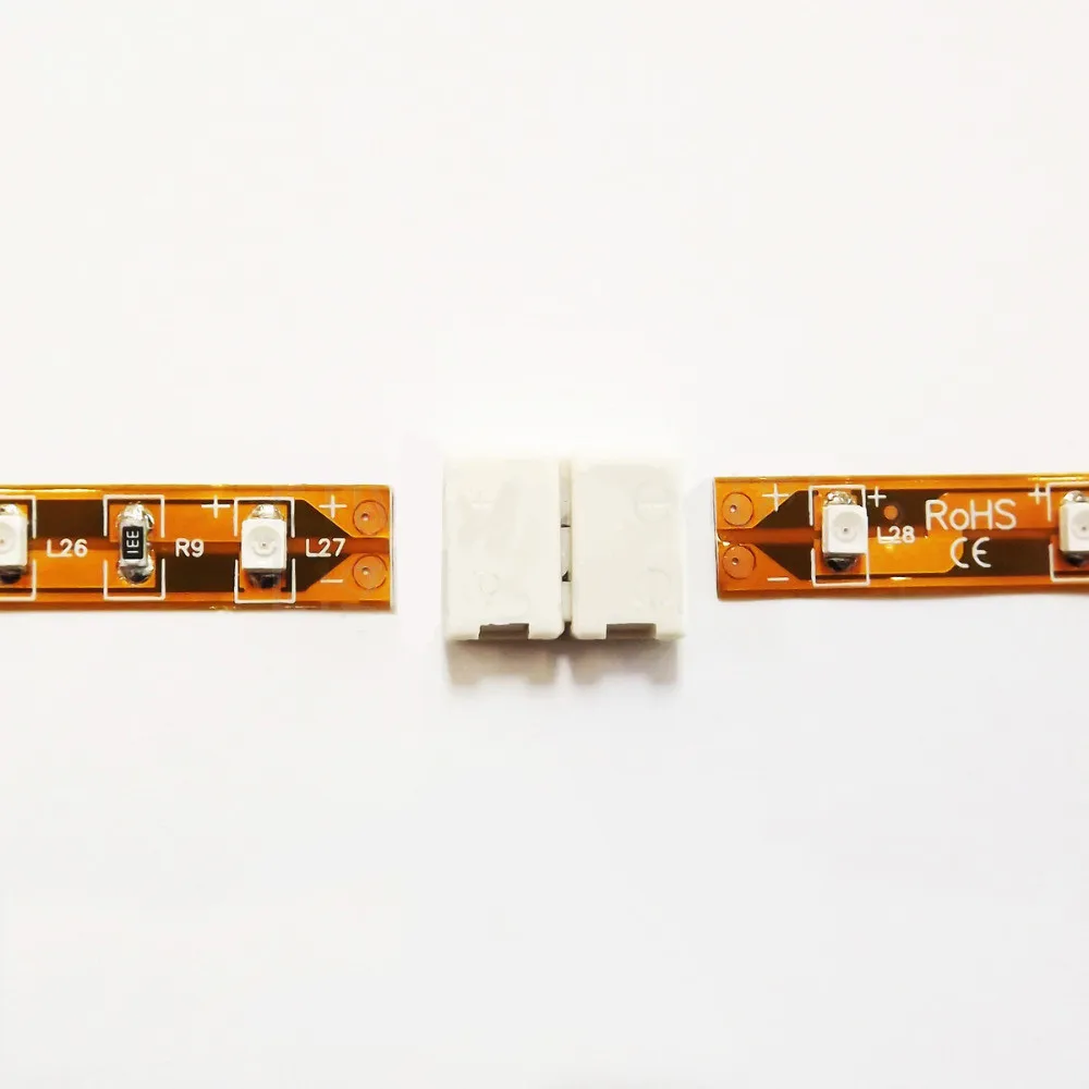 50 шт. одиночный цвет 8 мм 2pin проводник PCB подключения светодиодные полосы разъем