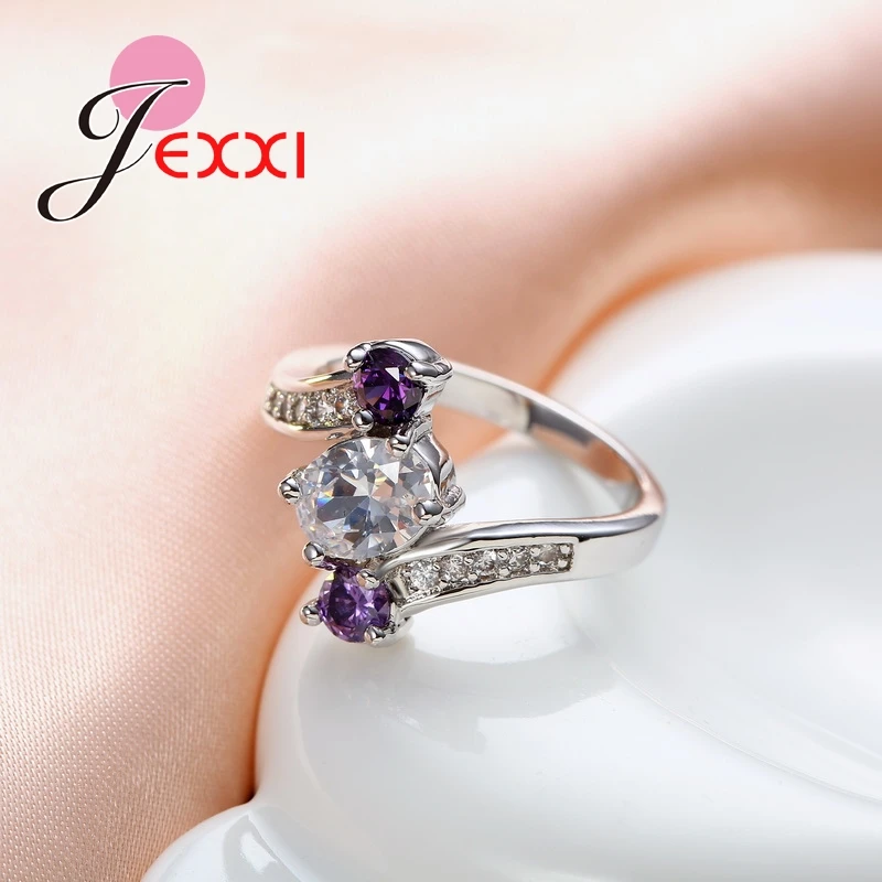 Элегантные романтические дизайнерские Свадебные обручальные кольца JEXXI для