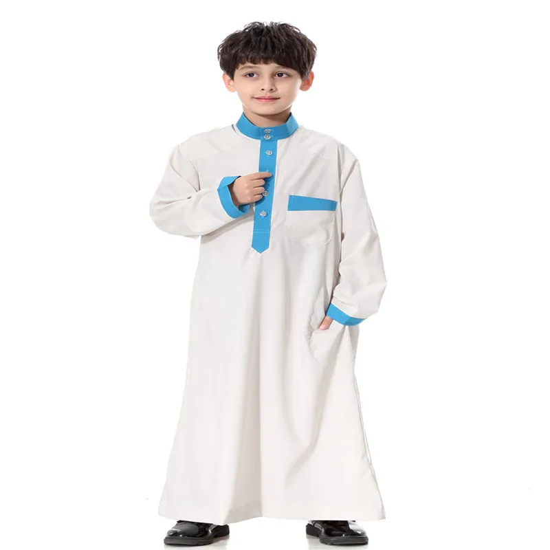 Модная детская одежда для мальчиков в стиле Thoub Daffah Dishdasha Islamic Arabian Kaftan Дубаи