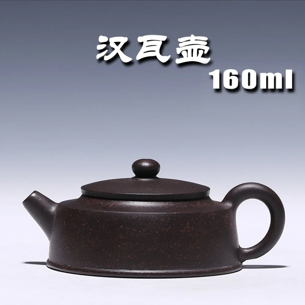 Genuine special Yixing teapot famous pure handmade teapot black Zhu mud