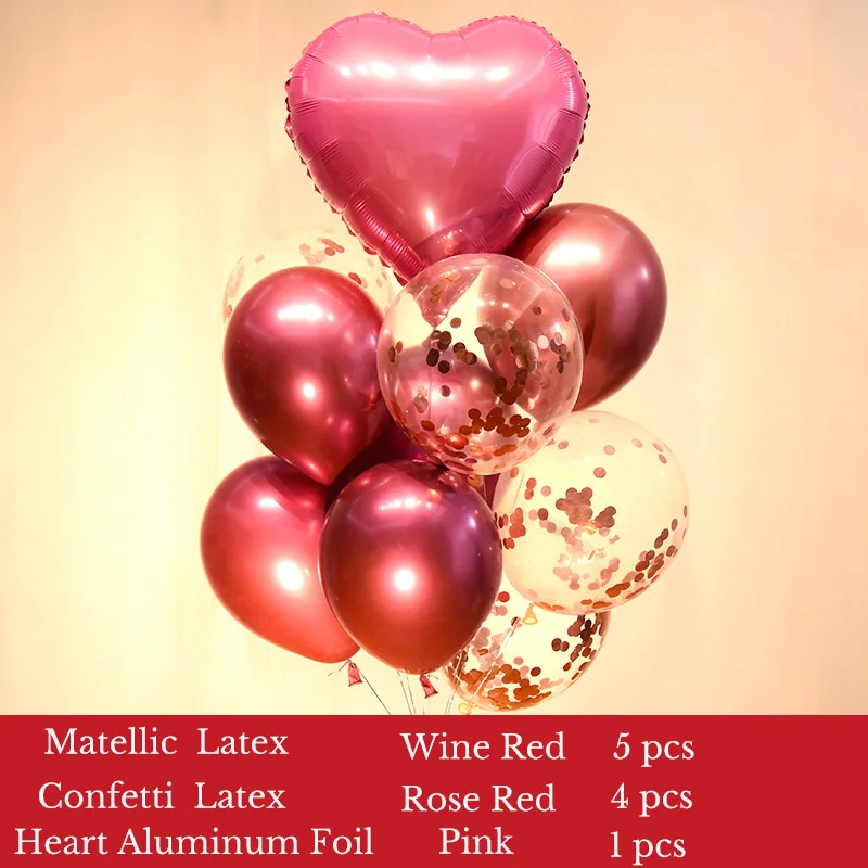 balloon set 13 10 шт 1" мраморные конфетти металлик макарун рубиновые красные шары набор всех видов латексные шары для свадьбы и дня рождения вечерние шары Декор - Цвет: balloon set 13