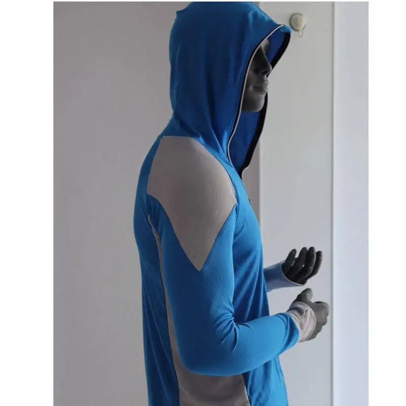 Мужская быстросохнущая дышащая солнцезащитная футболка с длинным рукавом и