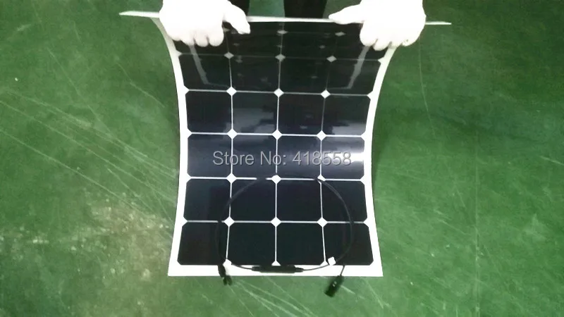 50W semi flexible solar panel waterproof conjunction box and wire with connectors | Электроника