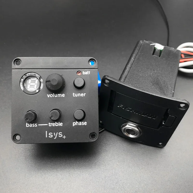 Isys 4 Band Acoustic Guitar Preamp with Microhone Folk Guitarra Piezo Pickup Equalizer with Tuner Guitar Accessories Free Shipping - Color: Isys