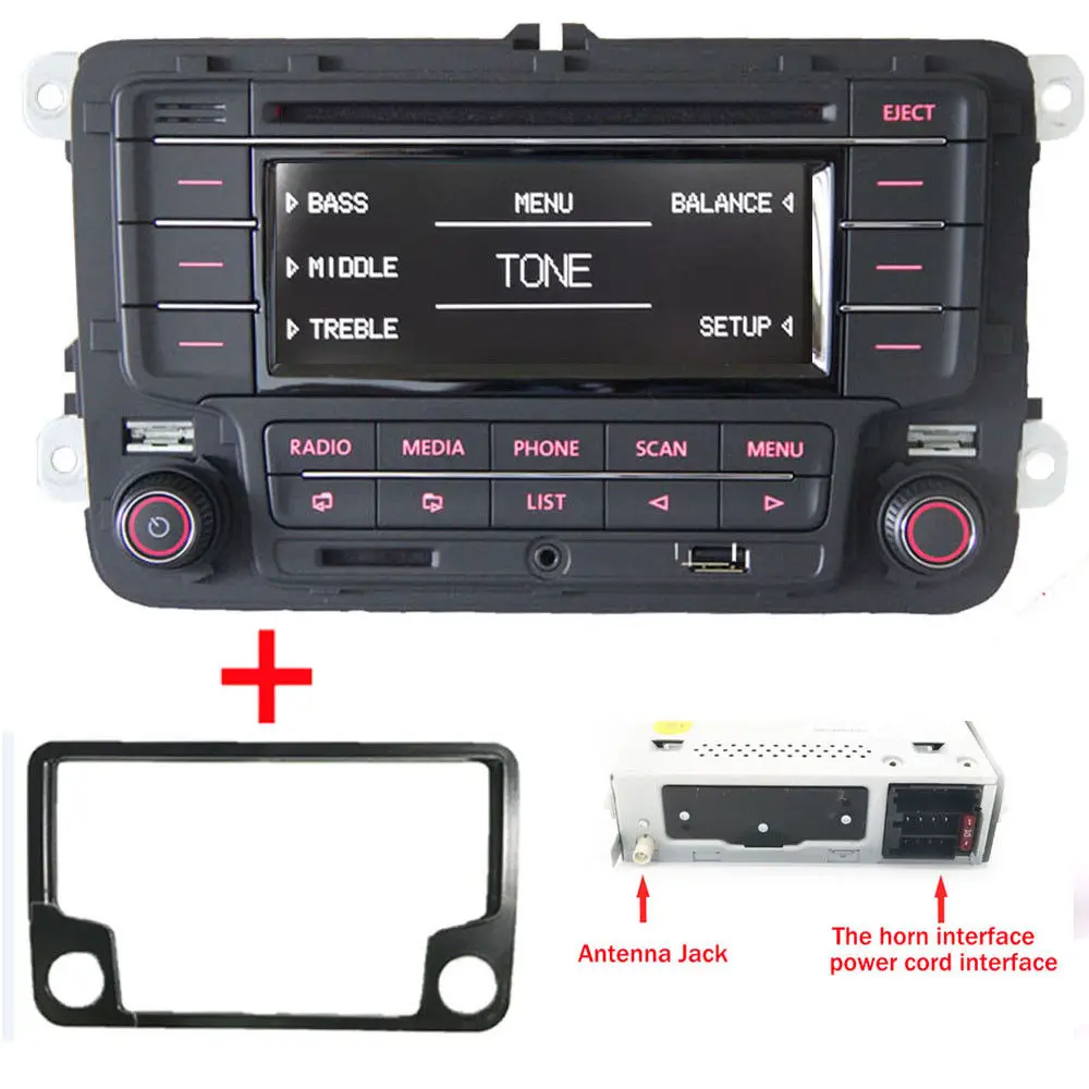 Автомагнитола стерео RCN210 Bluetooth CD MP3 USB AUX SD для Volkswagen GOLF PASSAT TOURAN POLO TIGUAN CADDY EOS CC+ CAN Cabel