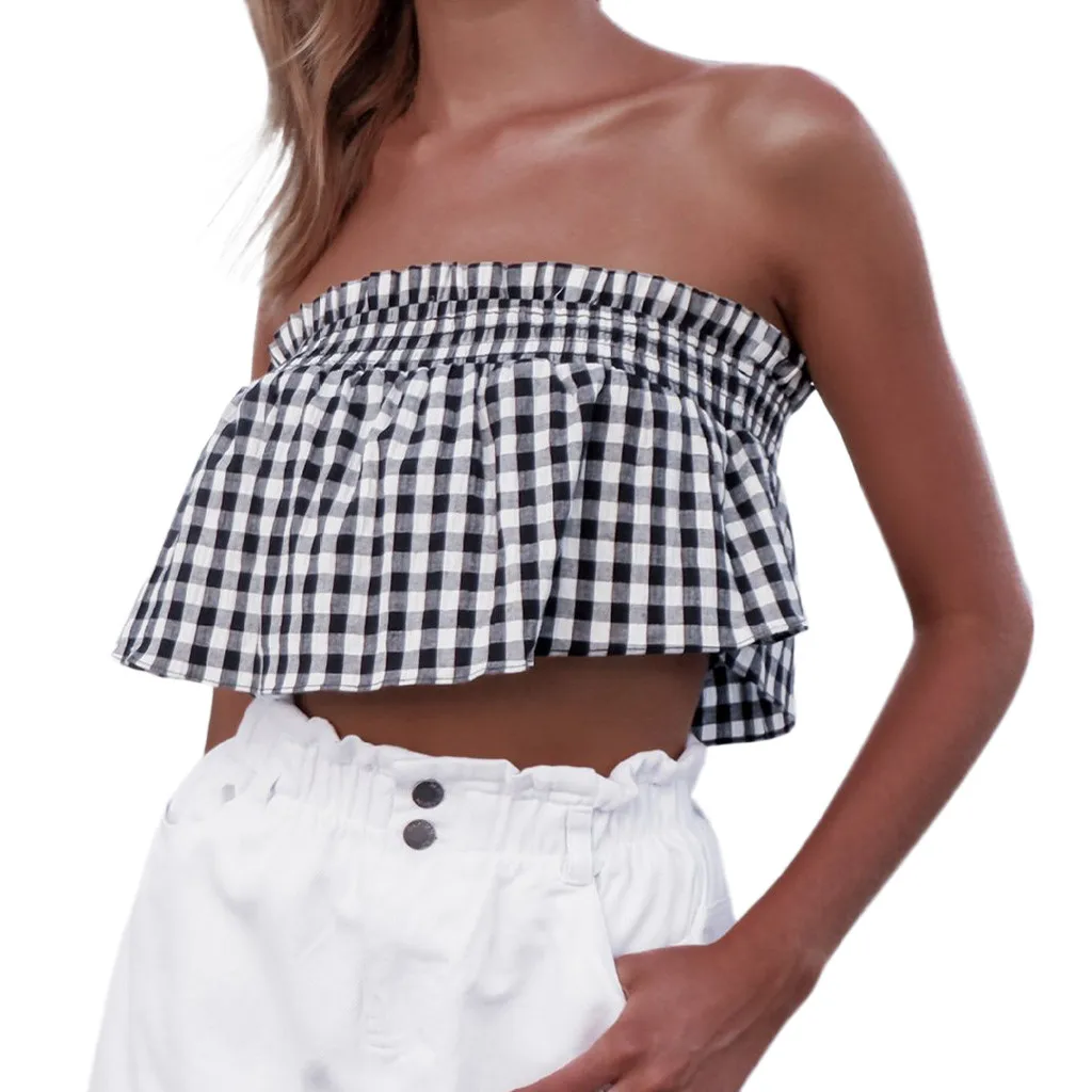 Лидер продаж Женская Повседневная клетчатая Футболка с принтом женская сексуальная Повседневный фасон