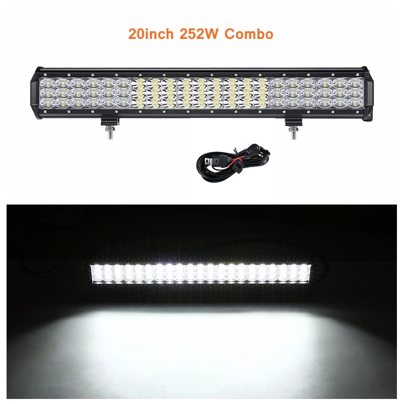20inch 252W Combo Oslamp светодиодный светильник " 7" " 12" 2" 23" 2" 31" 4" 50 дюймов светодиодный светильник для внедорожника ATV 4x4 4WD трейлер грузовик 12 24v - Цвет: 20inch 252W Combo