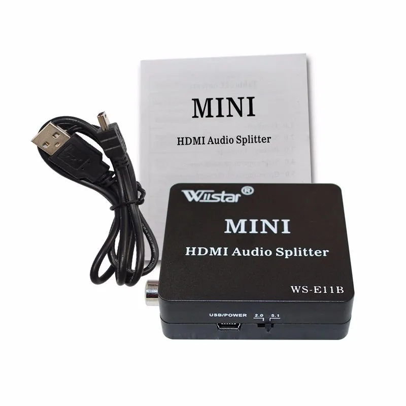 Wiistar HDMI в HDMI Оптический SPDIF поддержка 5,1 Аудио Видео экстрактор конвертер Сплиттер Высокое качество HDMI аудио сплиттер адаптер