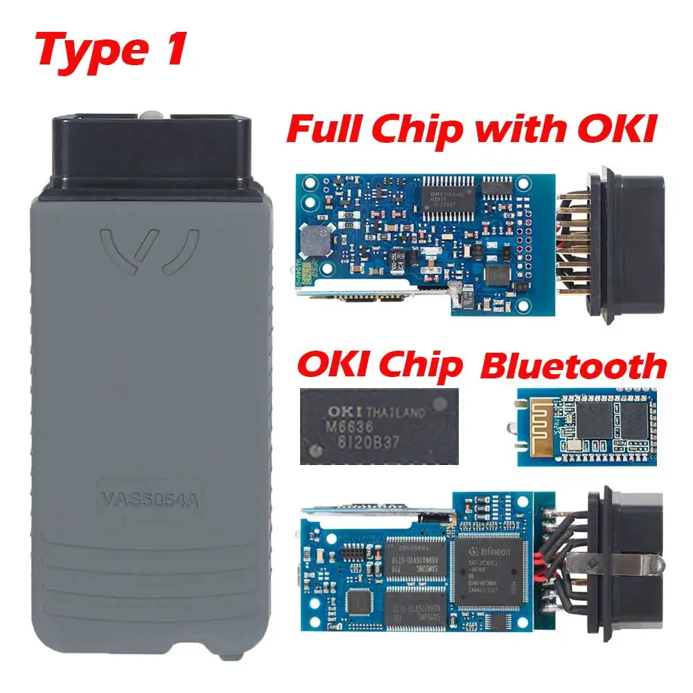 Топ VAS 5054A odis V4.3.3 с самым лучшим качеством vas5054 инструмент диагностики v4.0 Bluetooth vas5054a OKI полный чип - Цвет: Type 1