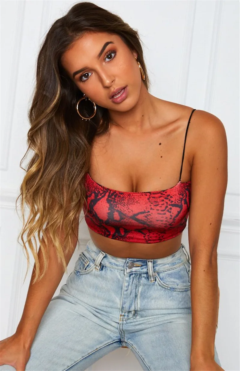 Женский сексуальный укороченный топ со змеиным принтом спортивные штаны для