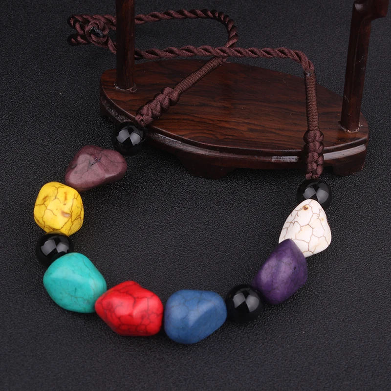 Женское богемное ожерелье с камнями винтажное разноцветными | Украшения и