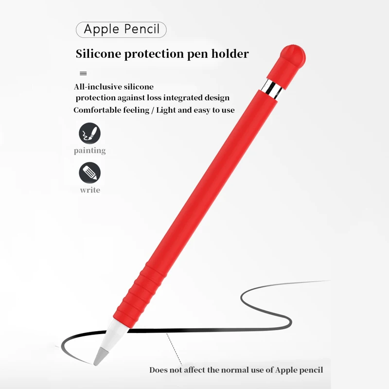 Чехол для Apple Pencil, цветной Мягкий силиконовый чехол, совместимый с iPad Touch, стилус, защитный чехол для iPad Pro