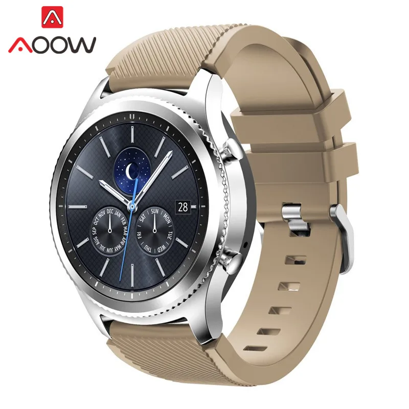 Khaki 22 мм силиконовый ремешок для часов для samsung Galaxy Watch 46 мм huawei Watch GT Активный браслет ремешок для gear S3 Frontier Classic - Цвет ремешка: Khaki