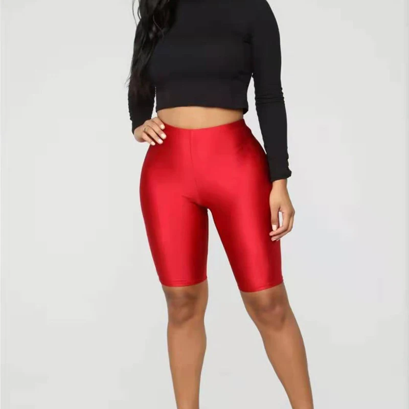New Hot Women Sports Shorts Slim Fit Fluorescent Color High Waist Fitness Pants for Cycling YAA99 | Женская одежда