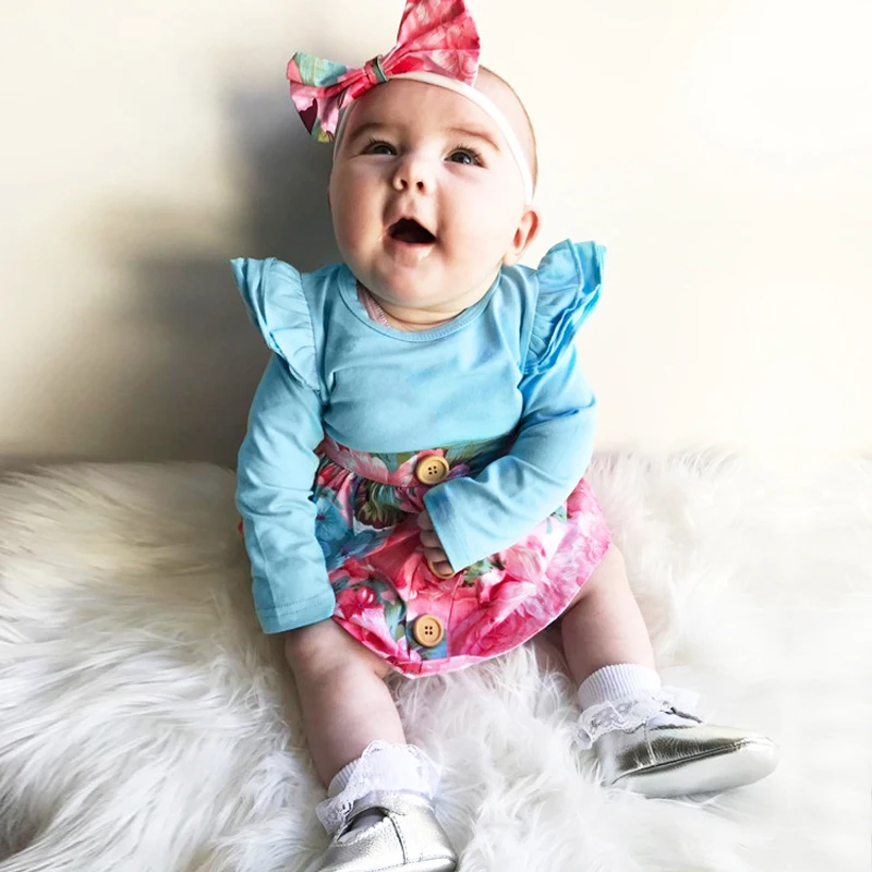 PUDCOCO/Новинка года; Лидер продаж; хлопковые боди с длинными рукавами для маленьких девочек и мальчиков; одежда с рукавами-крылышками повседневная одежда Новинка; Возраст 0-24 месяца