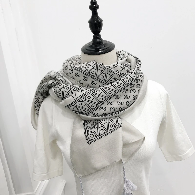 20 шт. хлопка кашемира Винтаж шарф геометрический узор платки кисточкой Исламская