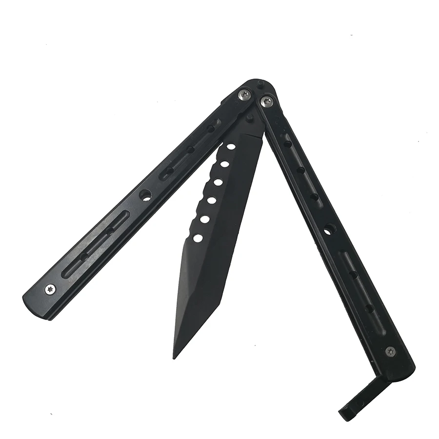 Складной нож Karambit из нержавеющей стали с бабочкой, тренировочный нож, тактический нож для игры в Counter Strike, подарок - Цвет: black fangtou