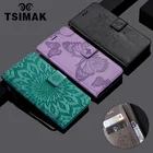 Чехол-Кошелек Tsimak для Xiaomi MI 10 9 8 Lite MI8 MI9 SE MI10 9T CC9 CC9E Pro откидной Чехол из искусственной кожи с карманом для карт