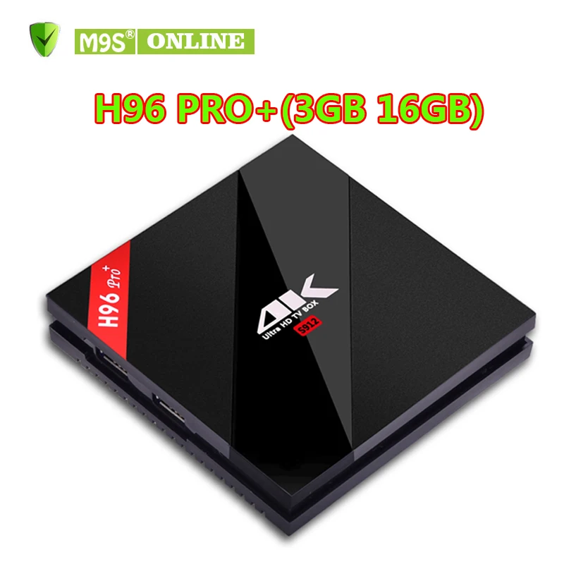 H96 Pro + Amlogic S912 Octa Core Android 7 1 ТВ коробка 3 ГБ 16 двойной WI FI Bluetooth4.1 Google Media плеер I9
