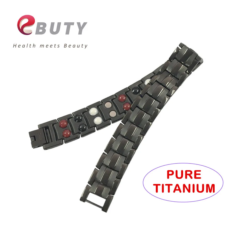 EBUTY Titanium Magnetic Bracelet With FIR Germanium Anions Health Energy Bracelets Bangles Best Gift with Package Box