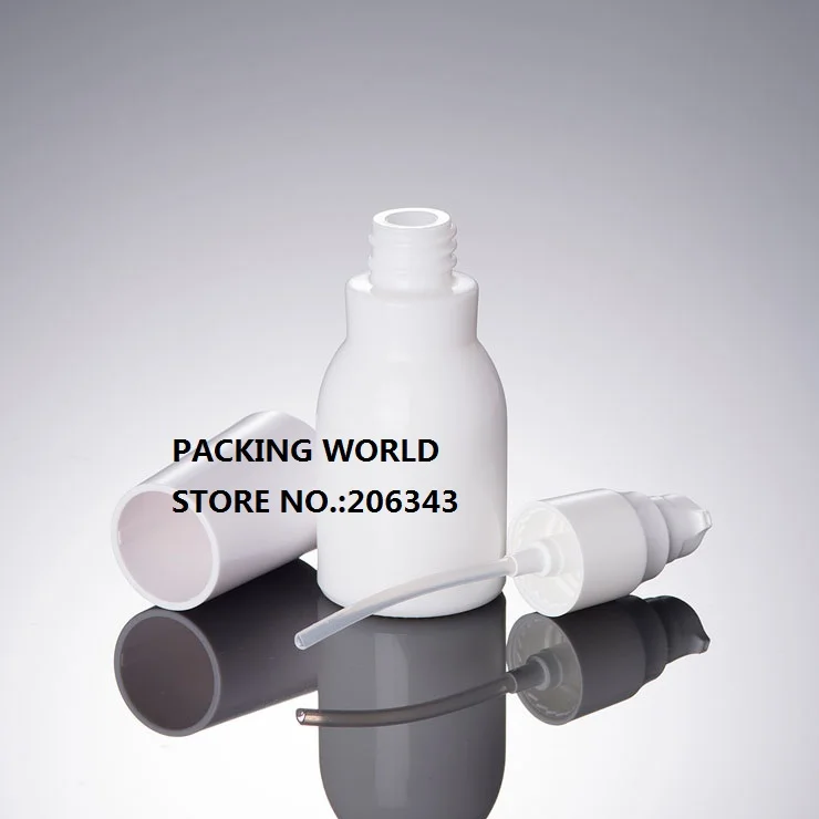 40 мл белая стеклянная бутылка с белым Пресс насосом/крышкой для