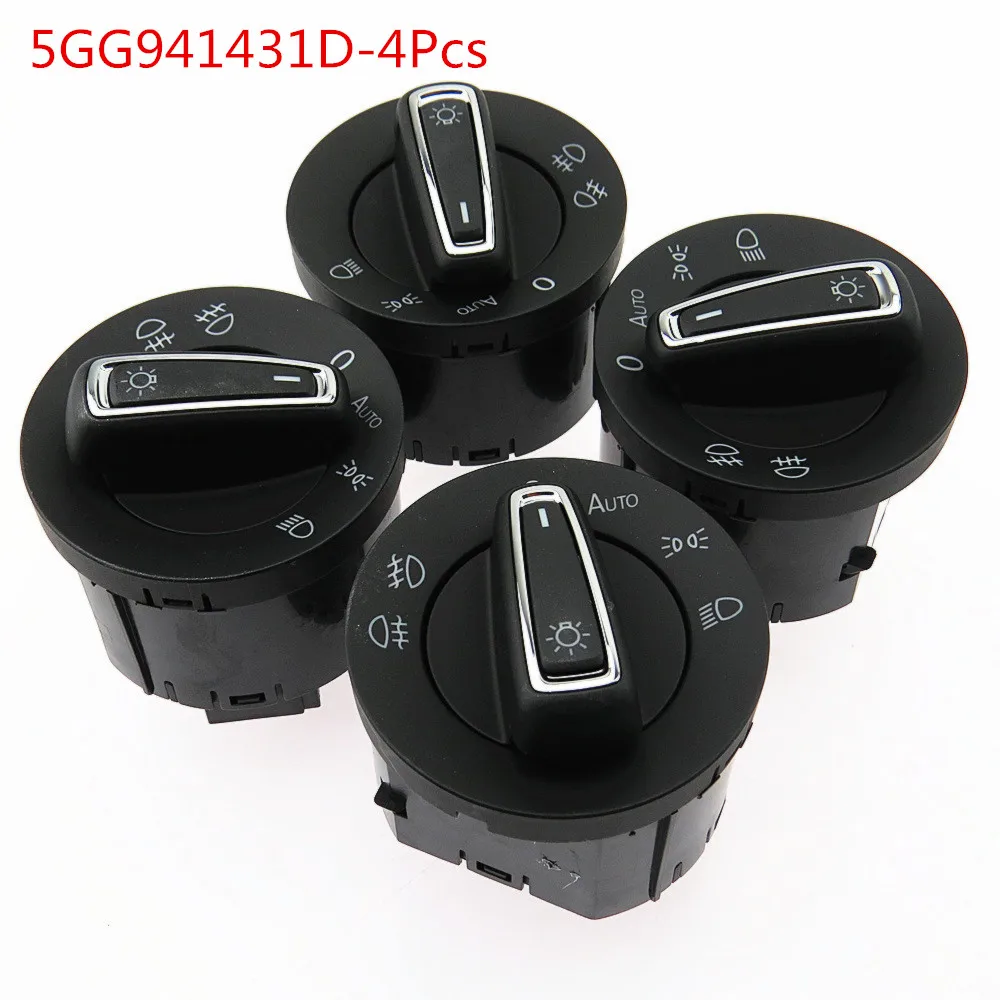 5GG941431D-4Pcs SCJYRXS хром автоматический переключатель кнопка управления головной светильник сенсор модуль для Golf MK7 Polo Octavia 5GG941431D 5GG 941 431 D - Цвет: 5GG941431D-4Pcs