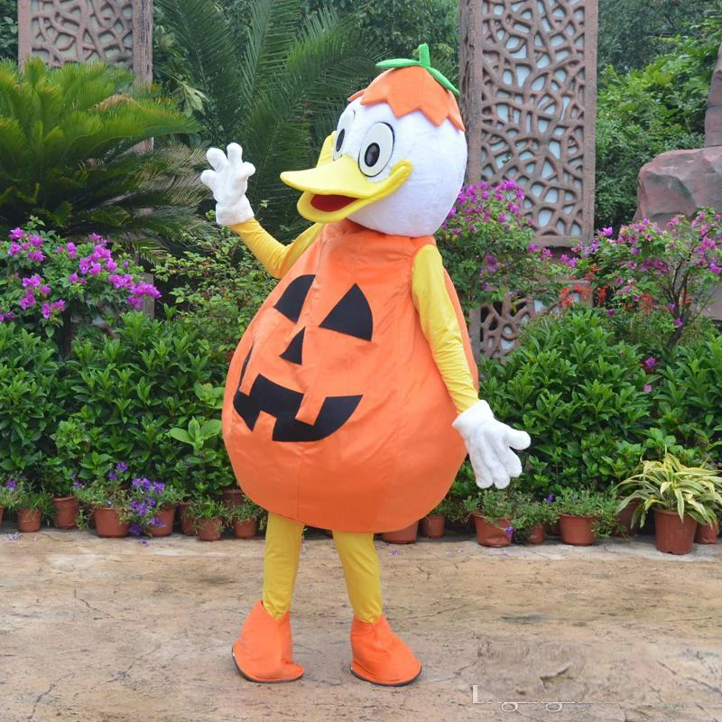 Ohlees настоящая фотография Джек о фонарь тыква утка талисман костюм Взрослый