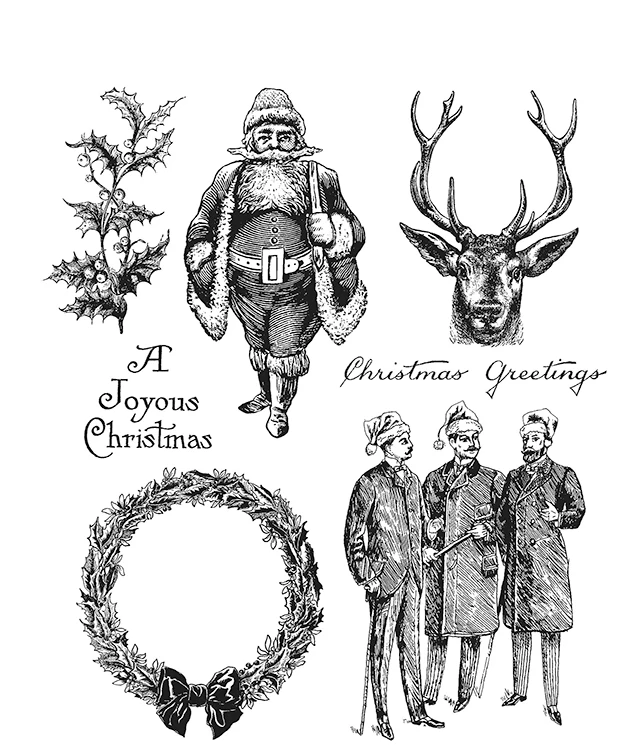 16*20 см DIY Новые штампы для Christmas и четких штампов рождественские крепящиеся резиновые цветы штамп набор счета ремесло набор