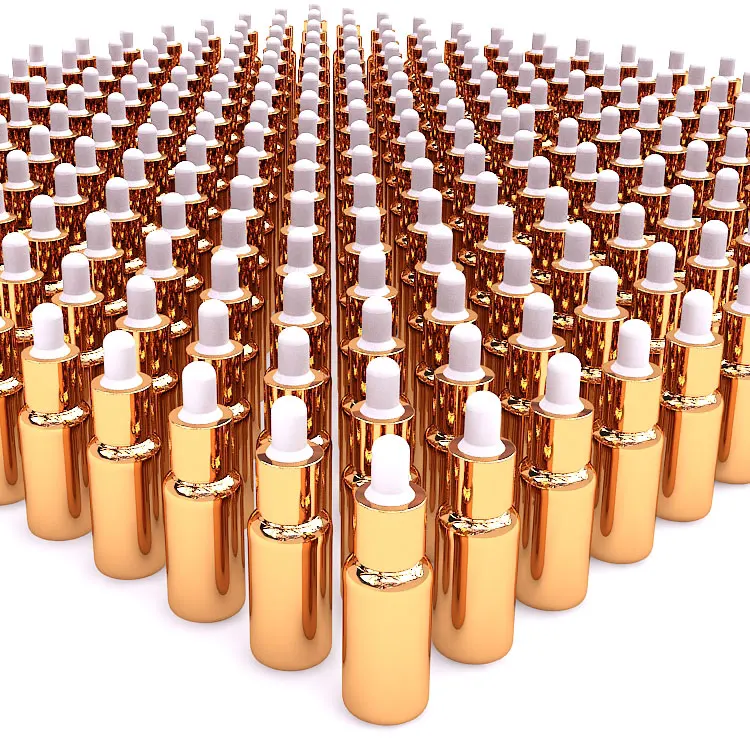 Золотая Высококачественная стеклянная бутылка-капельница 15 мл для эфирного