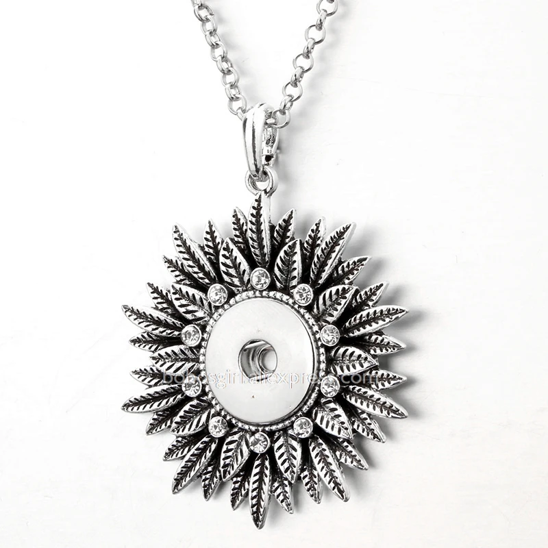 18mm snap necklace XH1953 хрустальный крест цветок Любовь надеюсь Слон Бабочка 18 мм кнопки ювелирные изделия свитер цепи ожерелье и подвески DIY - Окраска металла: 18mm snap necklace