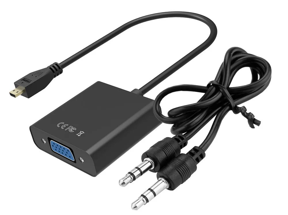 Robotsky 1080P микро HDMI к VGA аудио конвертер адаптер кабель мужчин и женщин для HD HDTV ПК ноутбук xbox PS3 PS4 камера планшет
