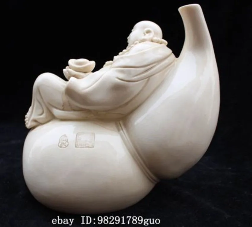 Изысканная китайская прекрасная керамическая статуя Будды-Смеющийся Будда