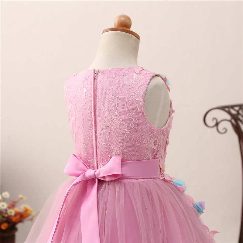 Forevergracedress Lovely Pink Flower Girls Dresses 2019 New Ball Gown Lace Sleeveless Bow Back Kids Pageant Children Gowns | Свадьбы и