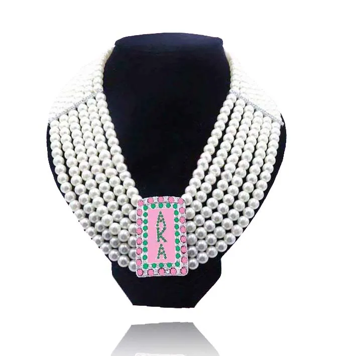 Necklace Topvekso Мода белый жемчуг иначе розовый и зеленый большой Многослойные себе Цепочки и ожерелья Браслет Jewelry колье - Окраска металла: Necklace